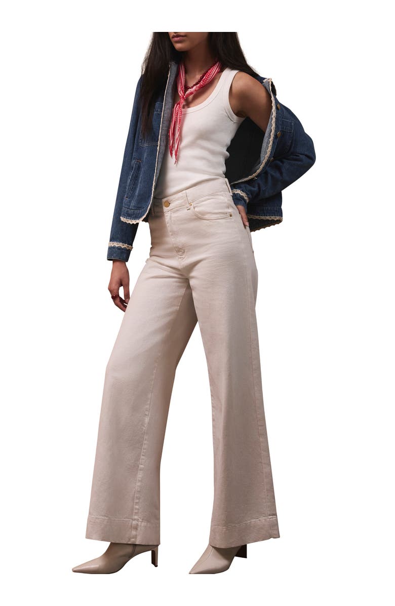 MINT VELVET Wide Leg Jeans, Alternate, color, Ivory