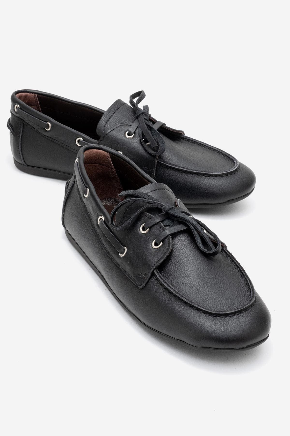 Forever & Always Shoes Serelis Leather Lace Up Loafer, Alternate, color, Black Leather