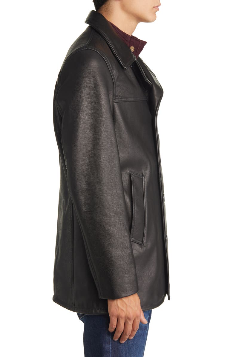 Schott NYC Cowhide Leather Car Coat, Alternate, color, 