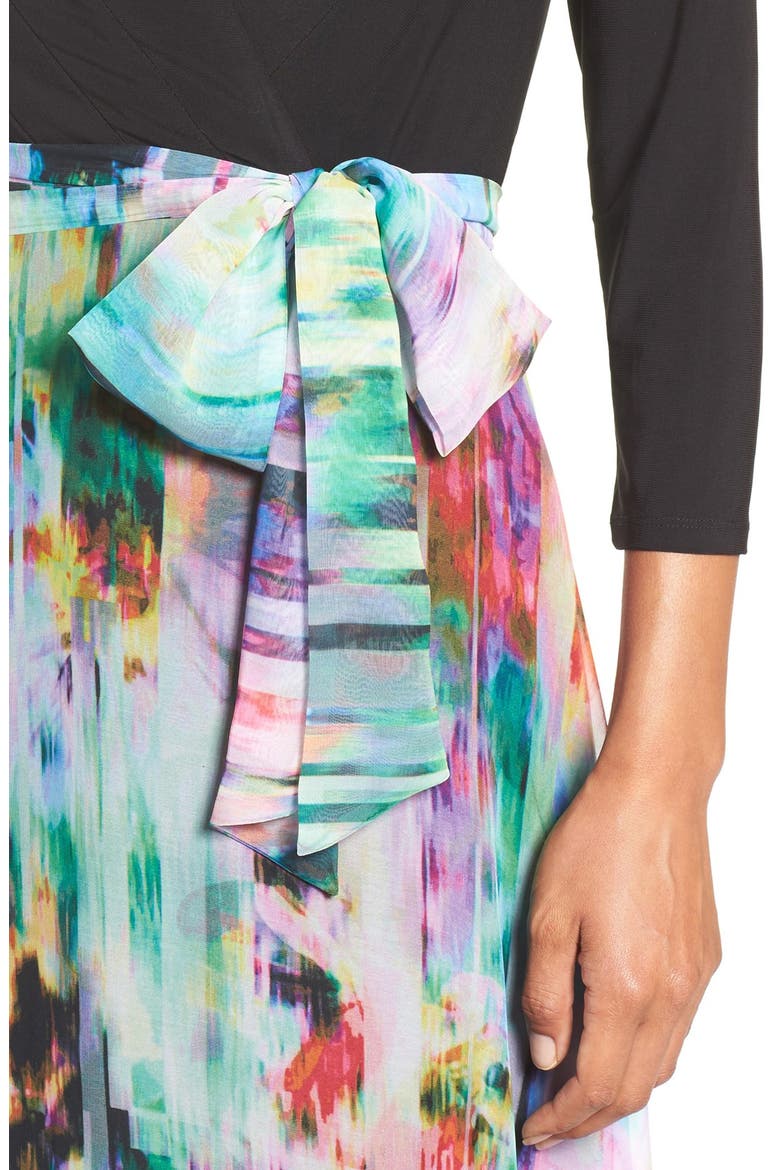 Mixed Media Maxi Dress, Alternate, color, BLACK/ MULTI