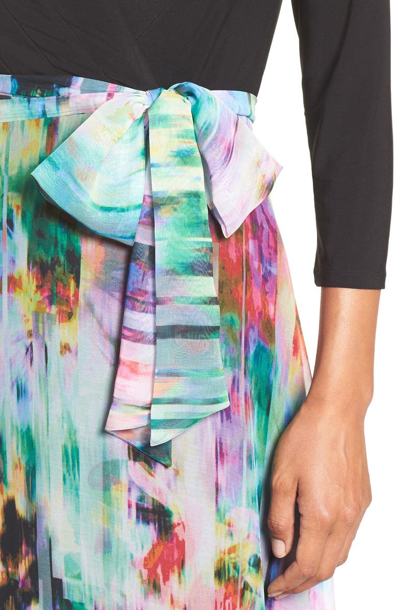 Chetta B Mixed Media Maxi Dress, Alternate, color, 