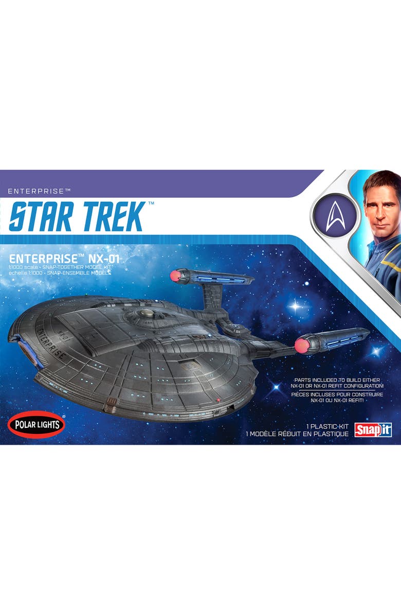 Polar Lights Star Trek Nx01 Enterprise (Snap) 2T 11000 Scale Model Kit, Main, color, Multicolored