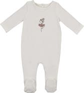 Manière Ballerina Print Cotton Blend Footie