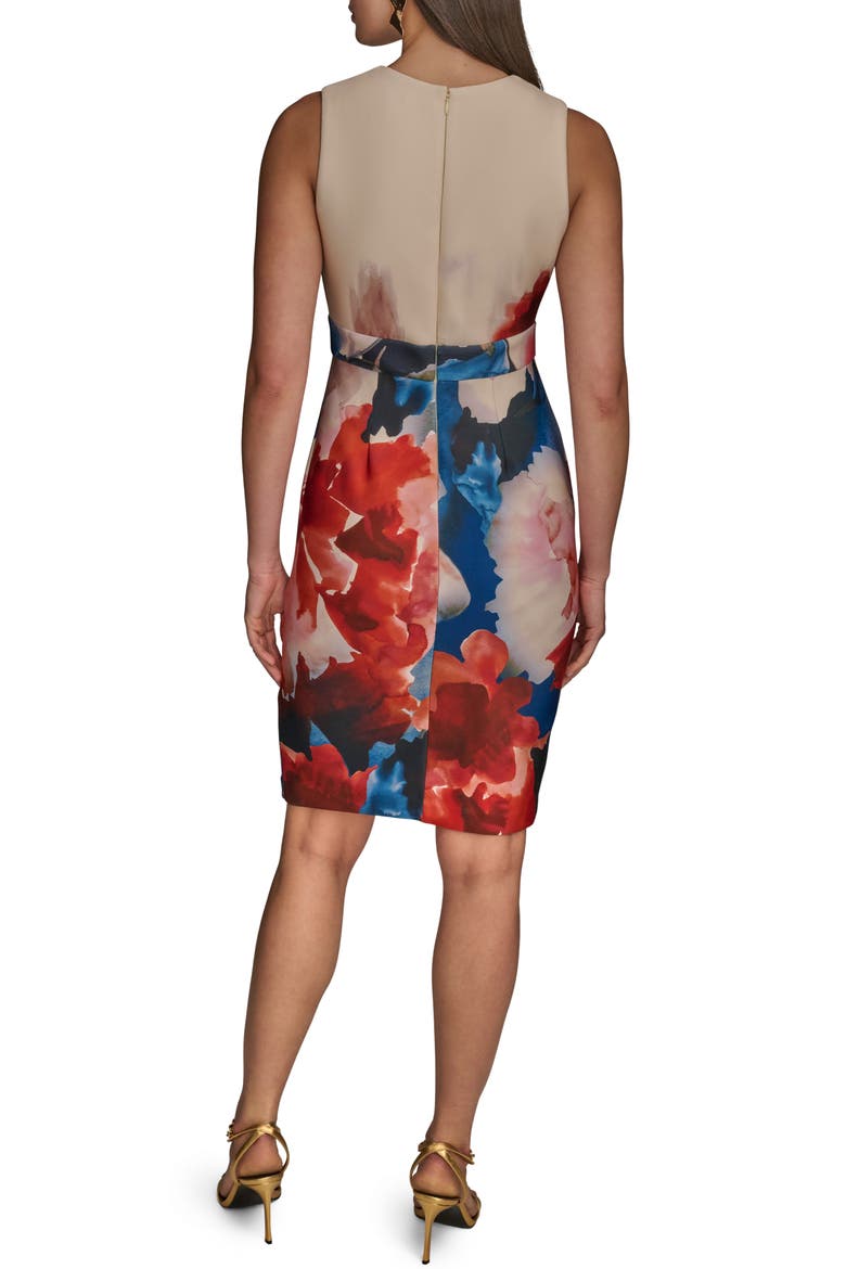 Keyhole Front Sleeveless Sheath Dress, Alternate, color, CINNAMON MULTI