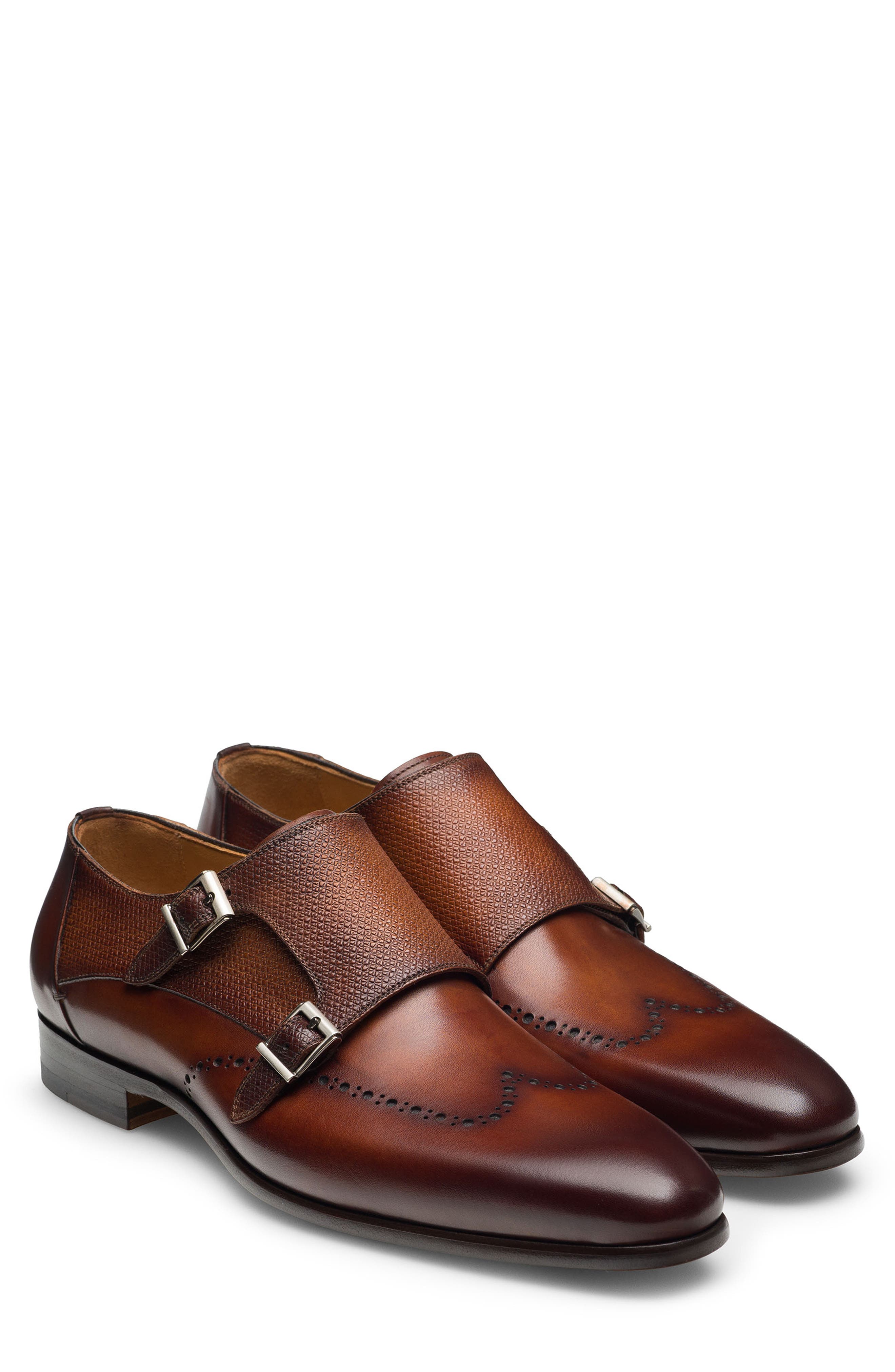 Magnanni Zamir Wingtip Double Monk Strap Shoe, Main, color, 