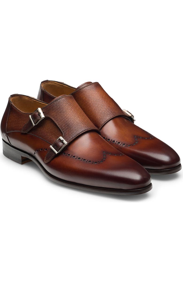 Magnanni Zamir Wingtip Double Monk Strap Shoe, Main, color,