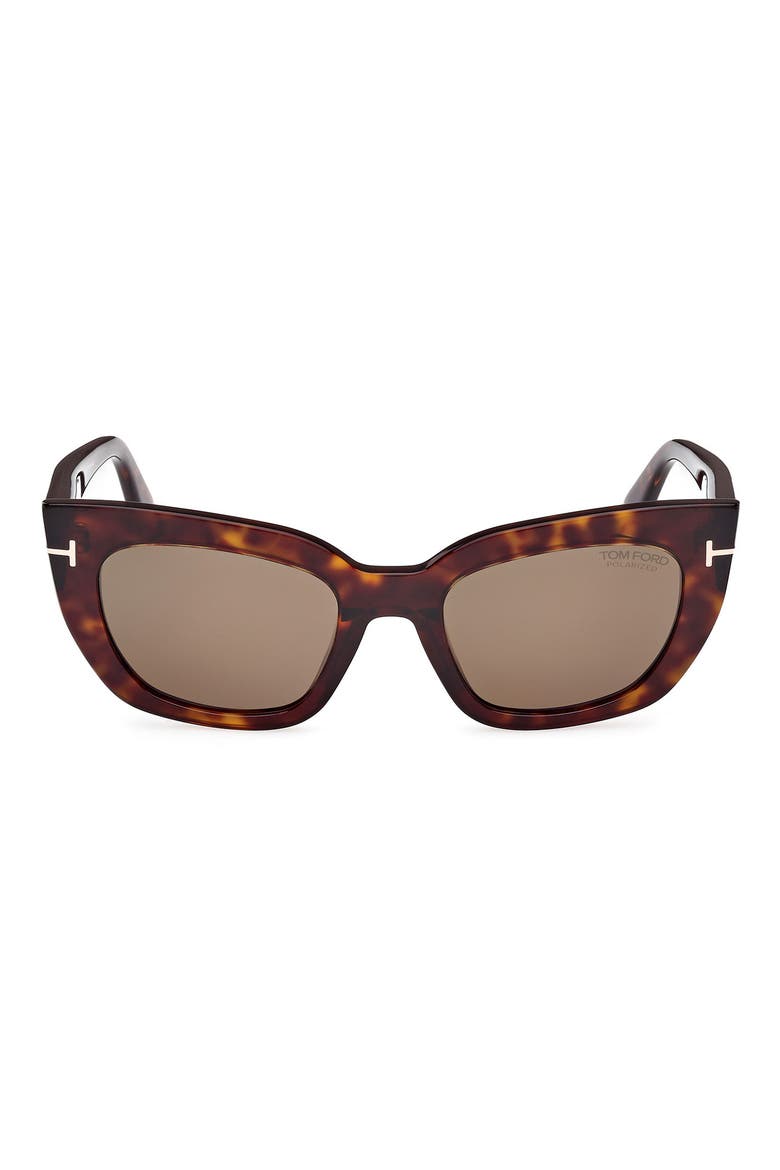 Athena 53mm Cat Eye Sunglasses, Main, color, DARK HAVANA / BROWN POLARIZED