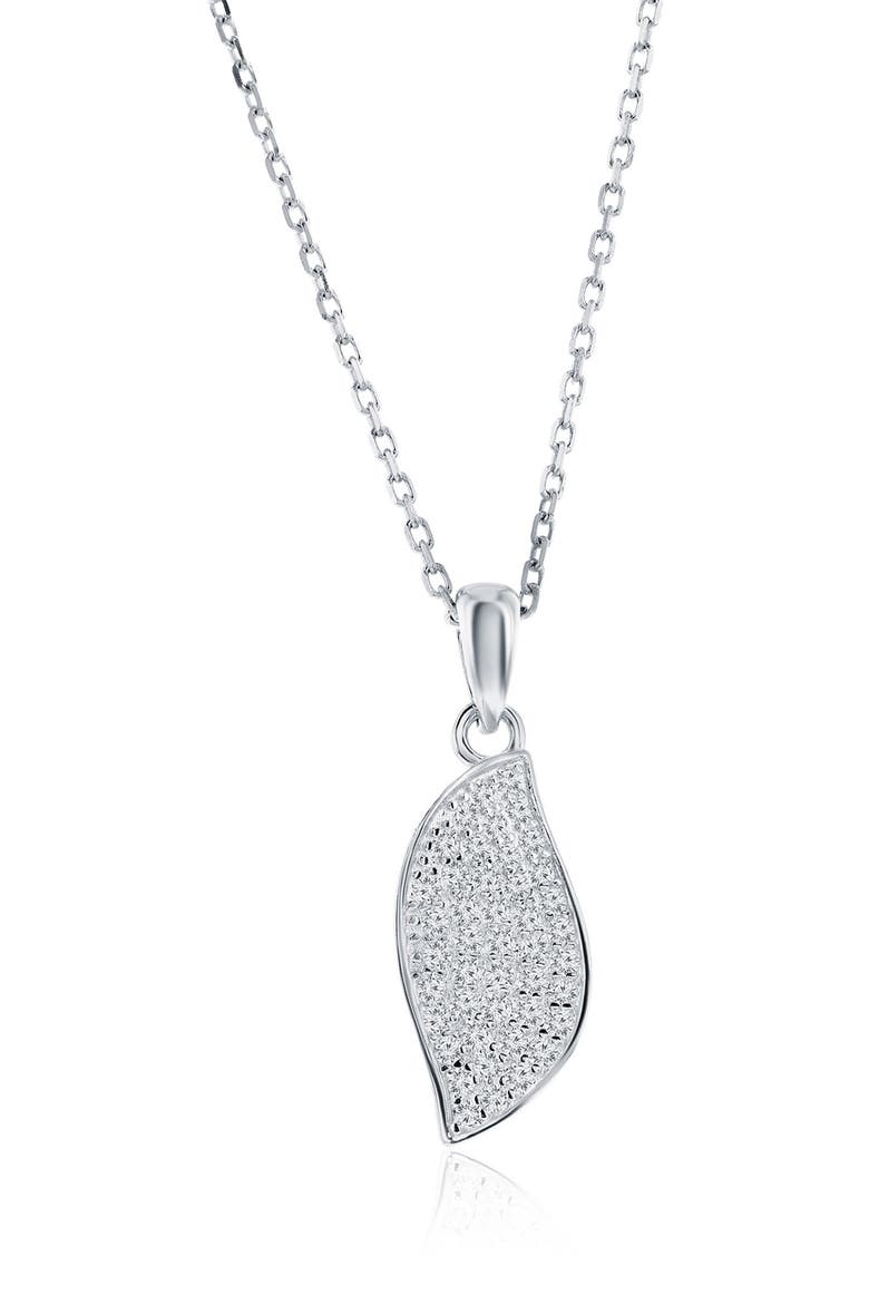 Pavé Cubic Zirconia Wave Drop Earrings & Pendant Necklace Set, Alternate, color, SILVER