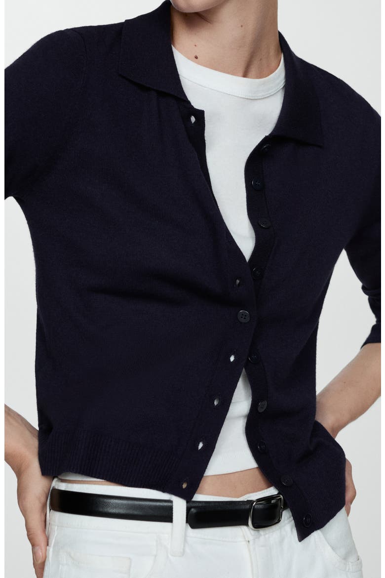 Polo Cardigan, Alternate, color, DARK NAVY