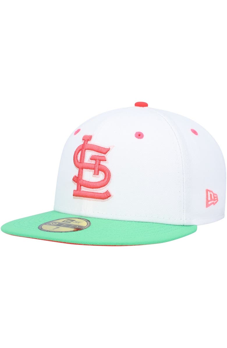 New Era Men's New Era White/Green St. Louis Cardinals 2011 World Series Watermelon Lolli 59FIFTY Fitted Hat, Alternate, color, 