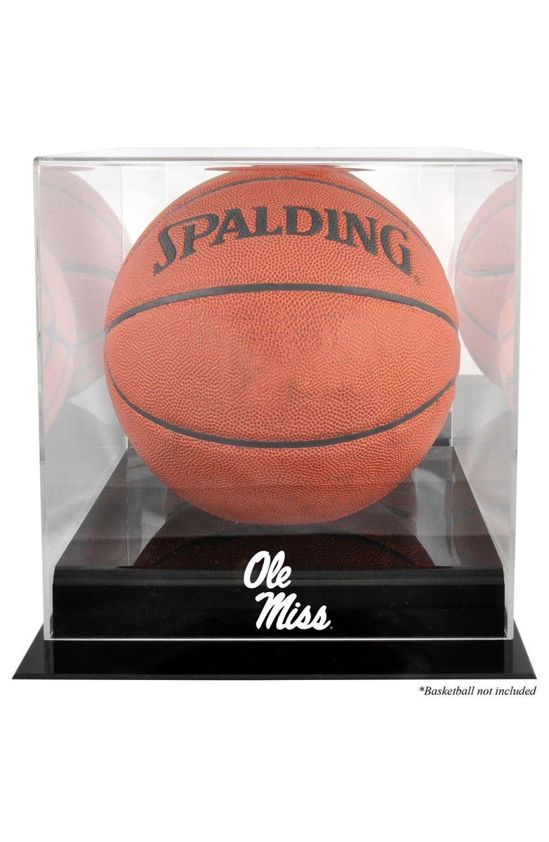 FANATICS AUTHENTIC Ole Miss Rebels Black Base Logo Basketball Display Case with Mirrored Back, Main, color,