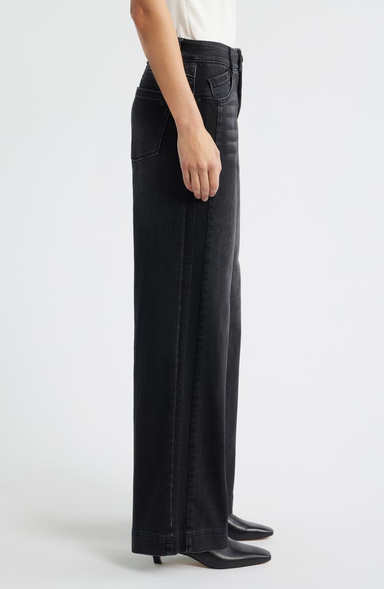 Wit & Wisdom Gracie Skyrise Double Side Seam Wide Leg Jeans, Alternate, color, Washed Black