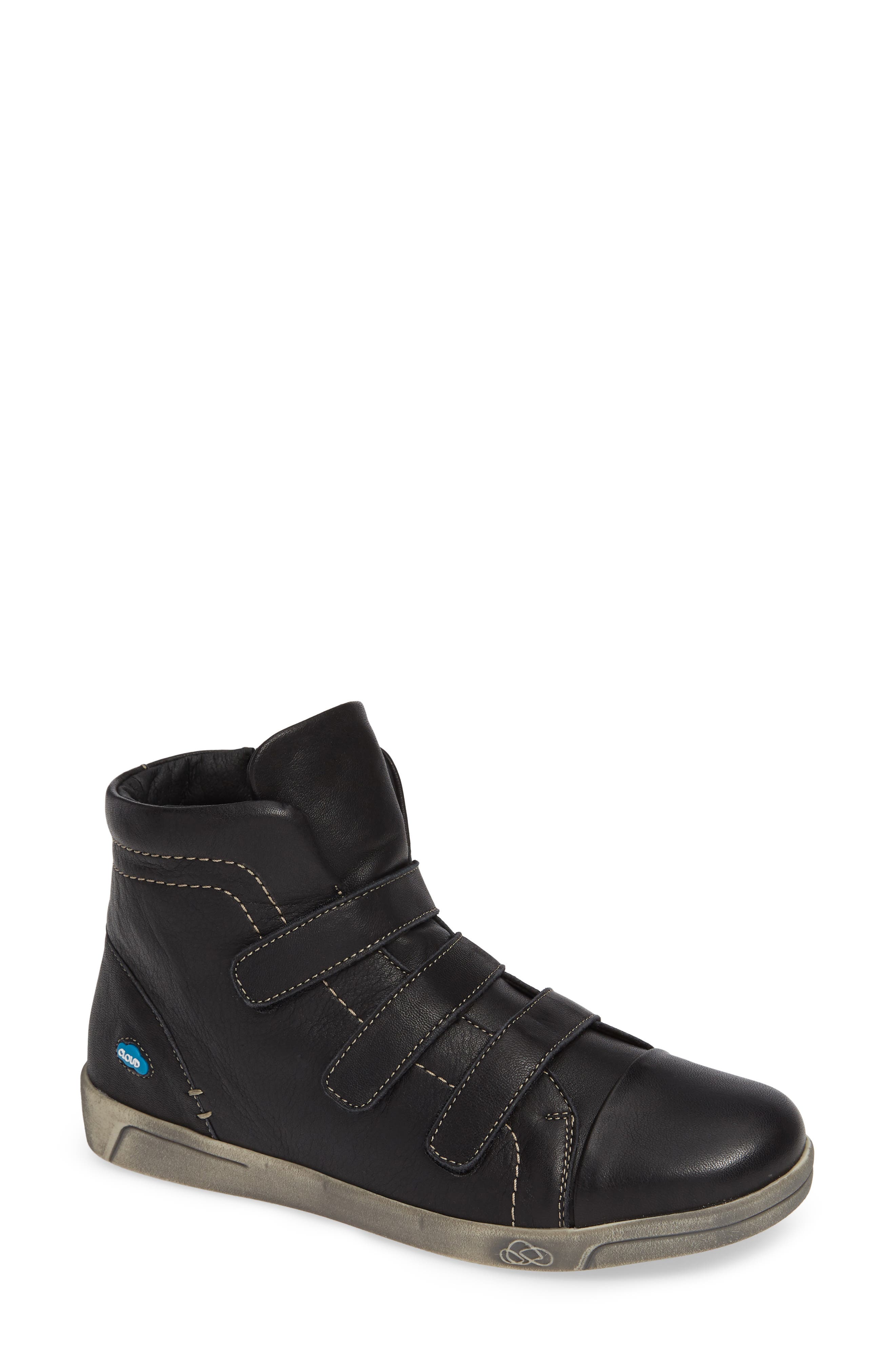 High Top Sneaker, Main, color, BLACK LEATHER