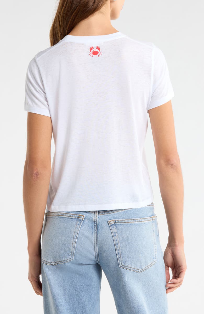 Splendid Stay Salty Graphic Cotton Blend T-Shirt, Alternate, color, Lobster White