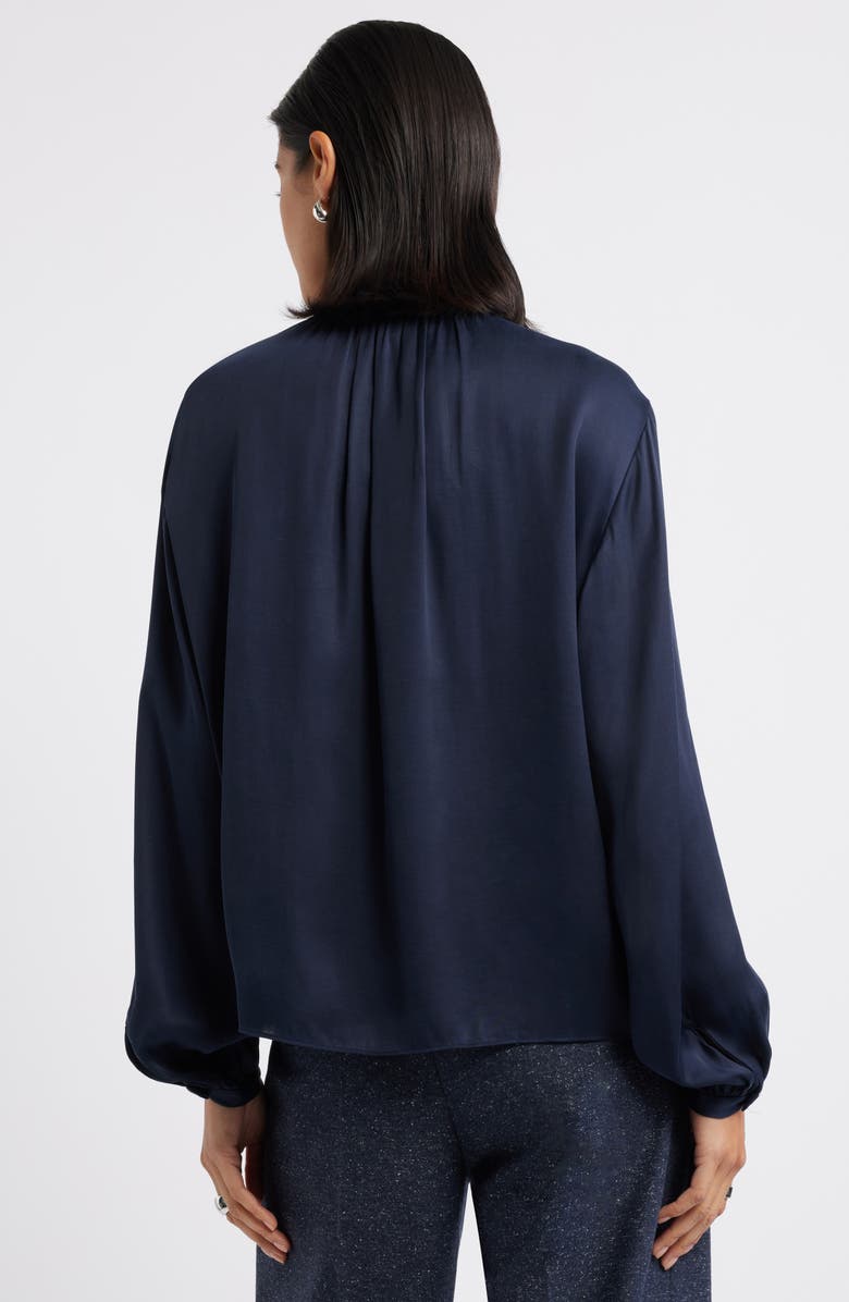 Shirred Satin Shirt