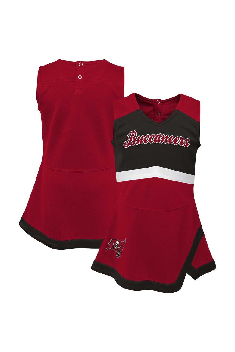 Girls Infant Red Tampa Bay Buccaneers Cheer Captain Jumper Dress, Main, color, Red