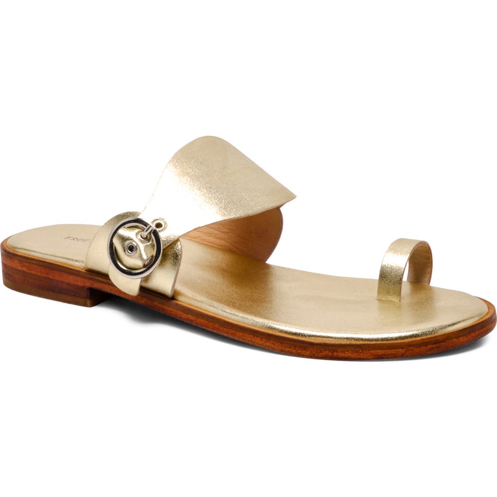 Shop Free People Barcelona Toe Loop Sandal In Gold Metallic