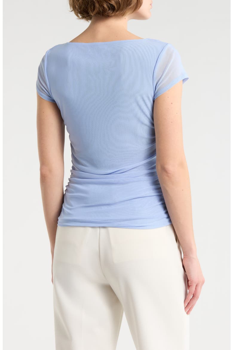 Ruched Cap Sleeve Top, Alternate, color, BLUE