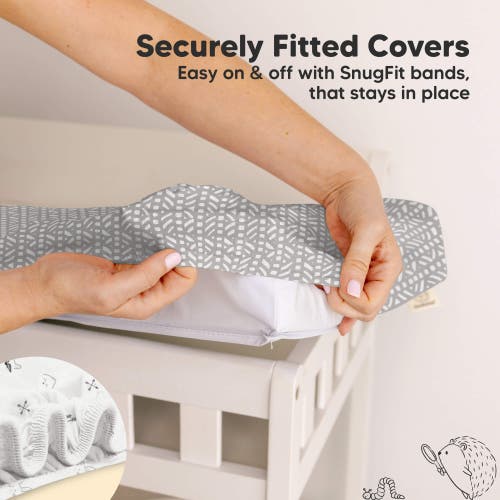 Keababies 2-pack Soothe Changing Pad Covers In Gray