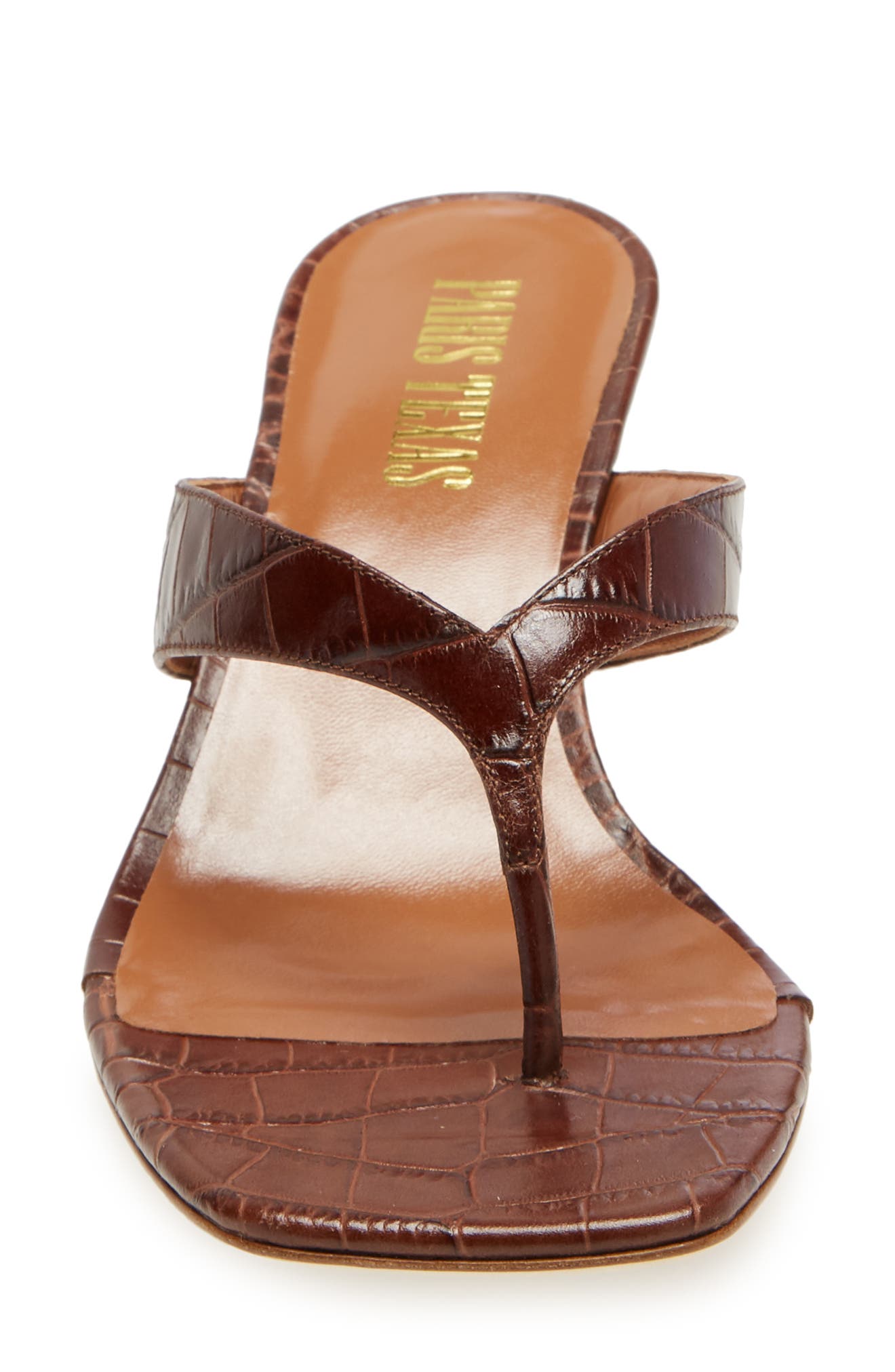 Paris Texas Croc Embossed Sandal, Alternate, color, 