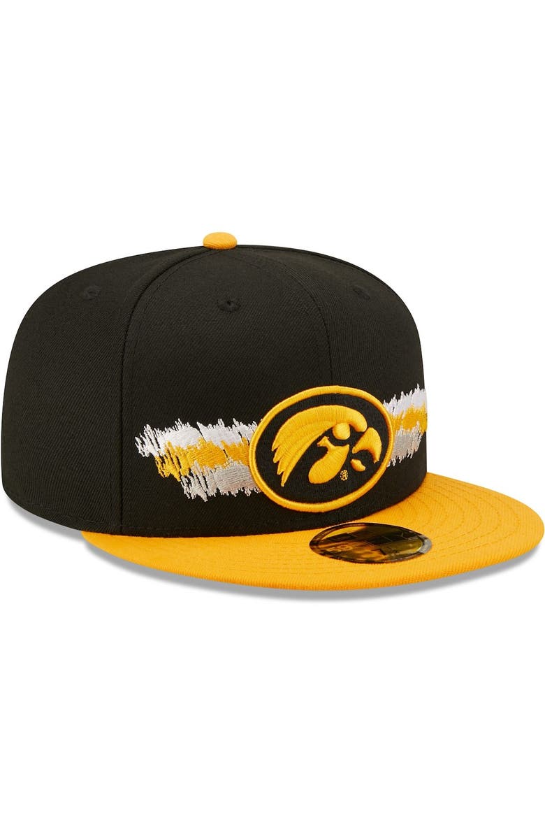 New Era Men's New Era Black Iowa Hawkeyes Scribble 59FIFTY Fitted Hat, Alternate, color, 