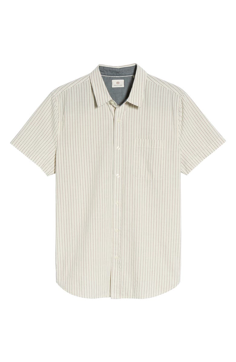 AG Nash Regular Fit Short Sleeve Sport Shirt, Alternate, color, Natural/ Dried Sumac Stripe