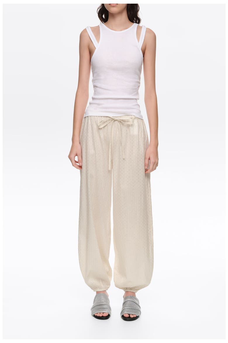Metallic Polka Dot Harem Trousers, Alternate, color, BEIGE