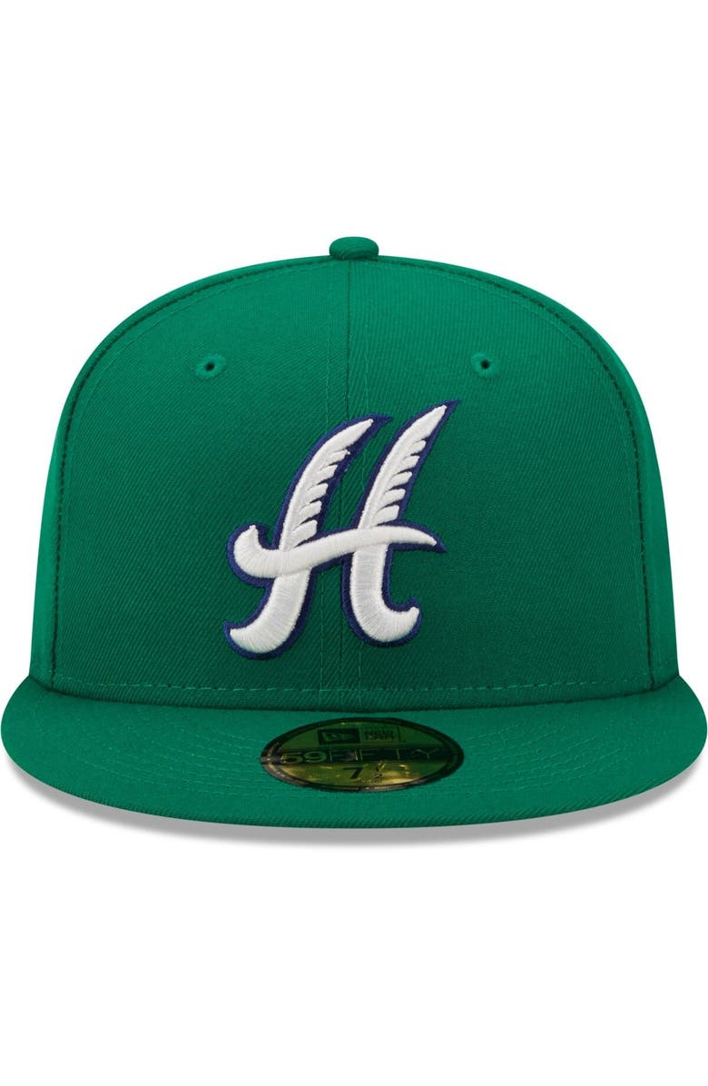 New Era Men's New Era Green Hartford Yard Goats Alternate Logo Authentic Collection 59FIFTY Fitted Hat, Alternate, color, Green