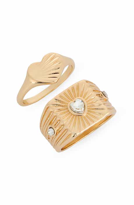 2-Pack Heart Burst Ring Set