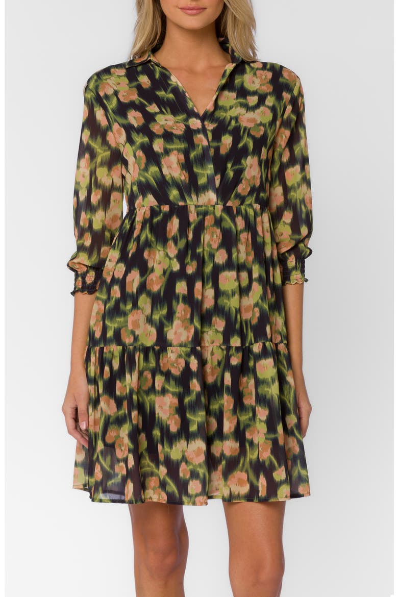 Cardea Surplice Tiered Minidress, Alternate, color, BLURRED FLORAL