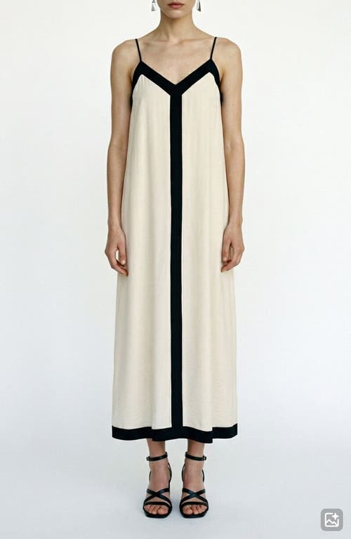 VERO MODA Denise V-Neck Midi Dress in Birch Detail Black at Nordstrom, Size X-Small