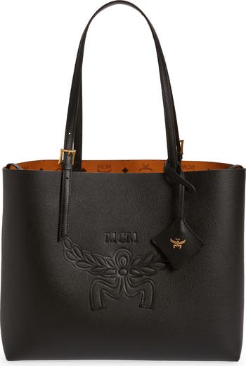MCM Matte Black Leather Tote Bagトートバッグ Shop MCM - Large Munchen Embossed Leather Tote Bag | Saks