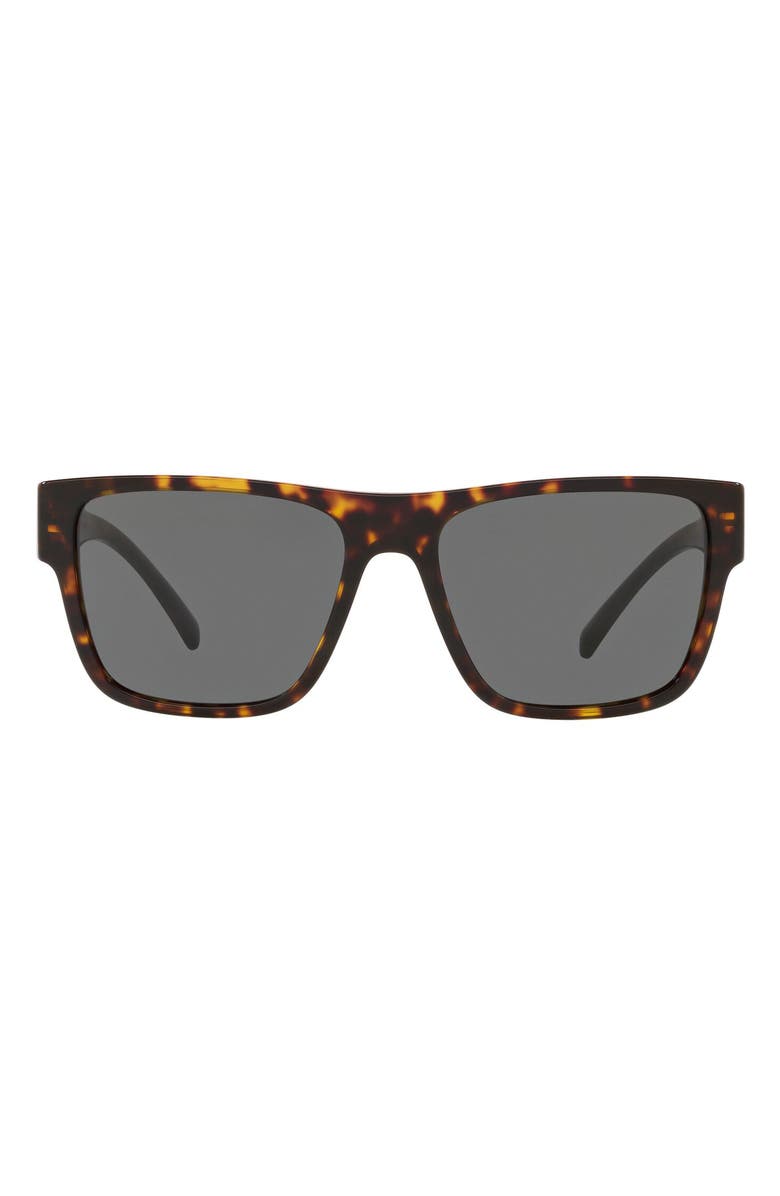 Versace 56mm Flat Top Sunglasses, Alternate, color, Havana/ Grey
