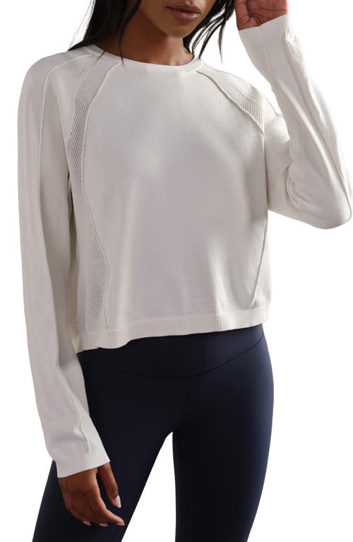 Rhone Sporty Crewneck Sweater In Snow White