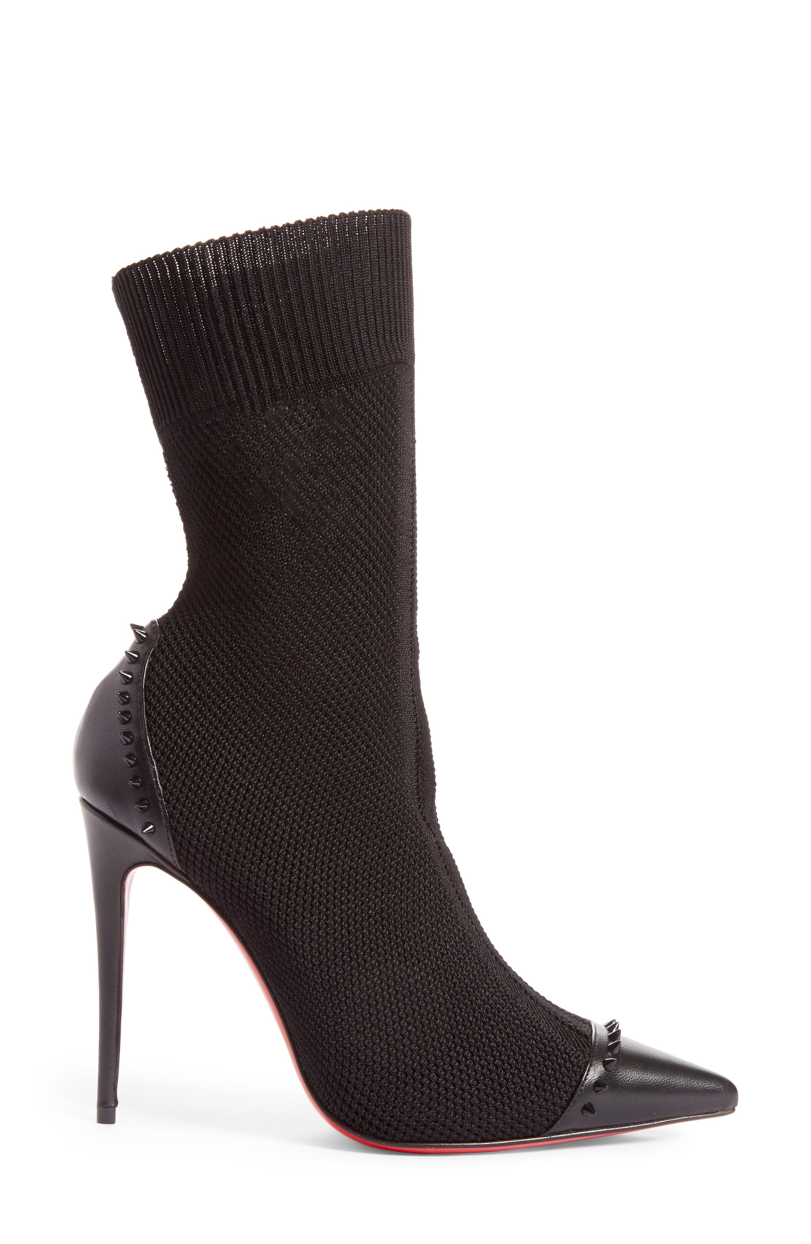 Dovi Dova Spiked Pointy Toe Bootie, Alternate, color, BLACK