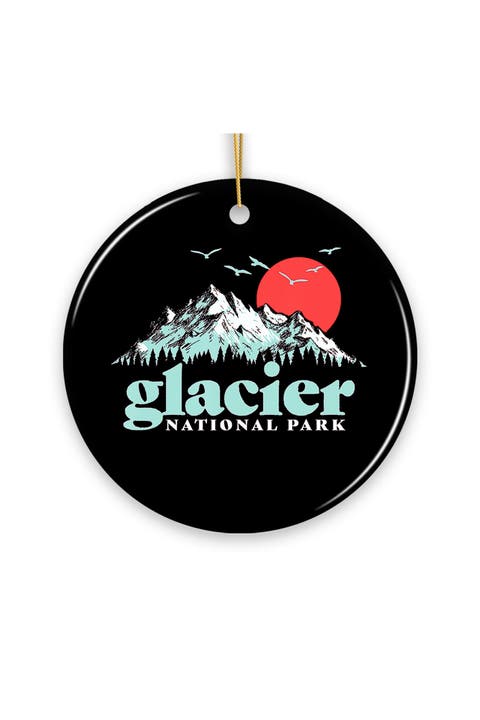 Glacier National Park Mountain Sunset Ornament