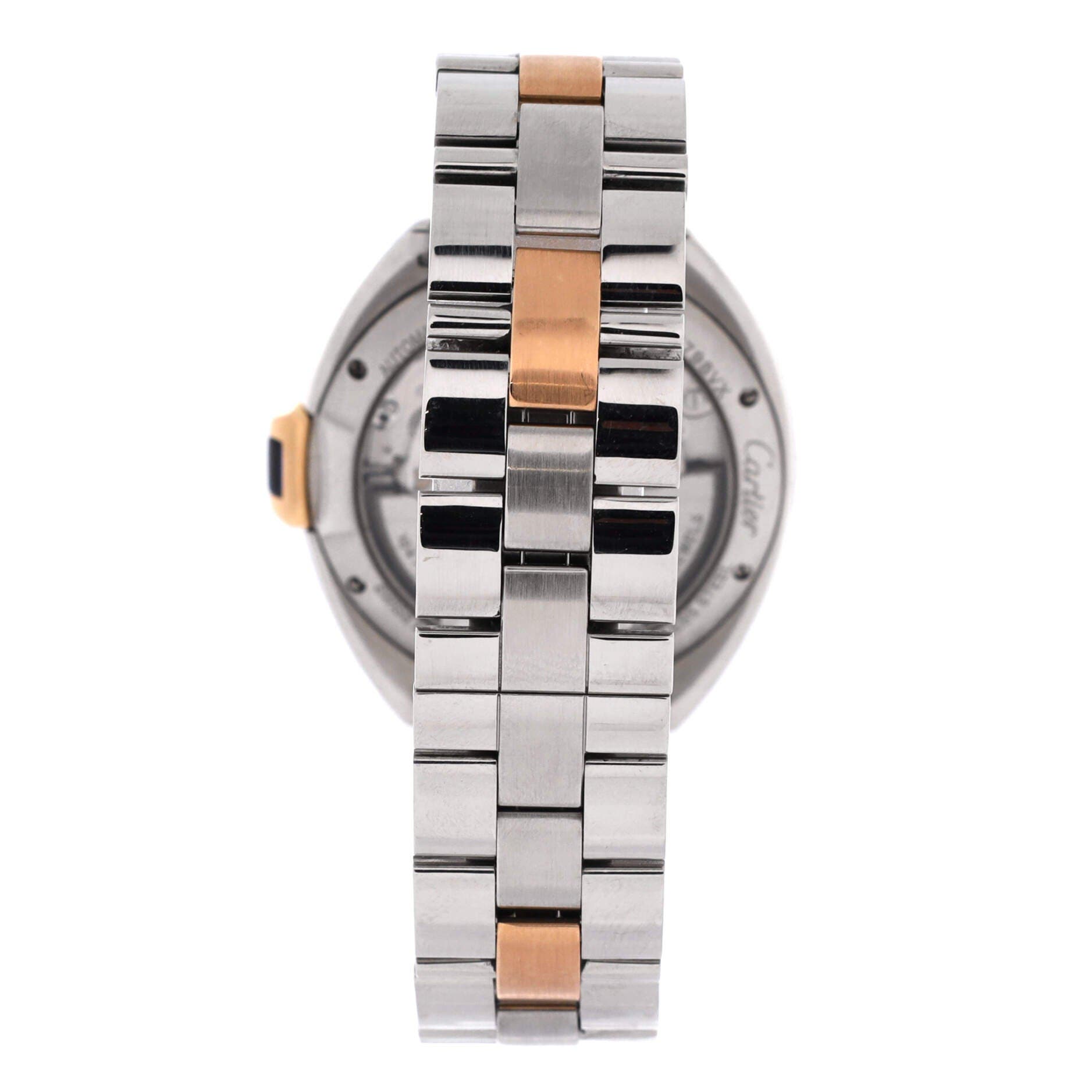 Cle de Cartier Automatic Watch Stainless Steel and Rose Gold 35, Alternate, color, Metallic Gold
