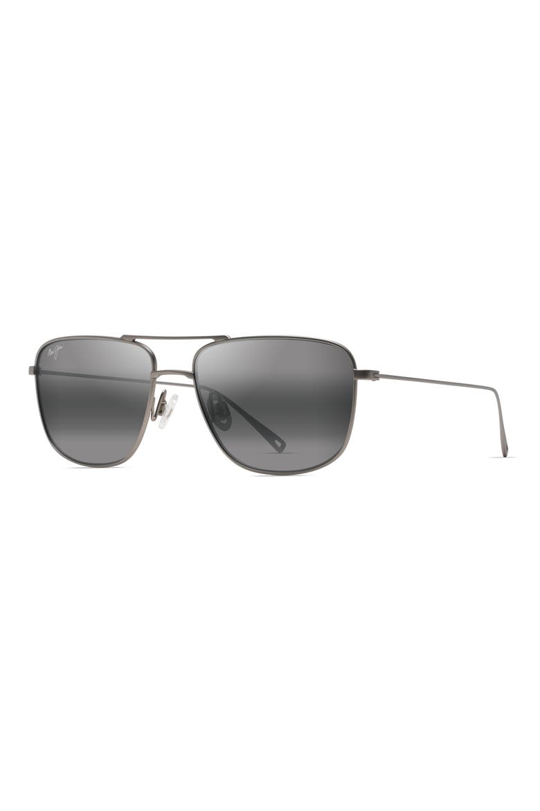 Mikioi 54mm PolarizedPlus2® Aviator Sunglasses, Alternate, color, MATTE TITANIUM