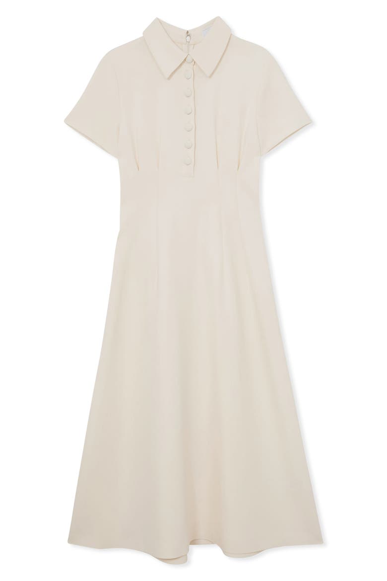 Mari Pleated Shirtdress, Alternate, color, CREAM