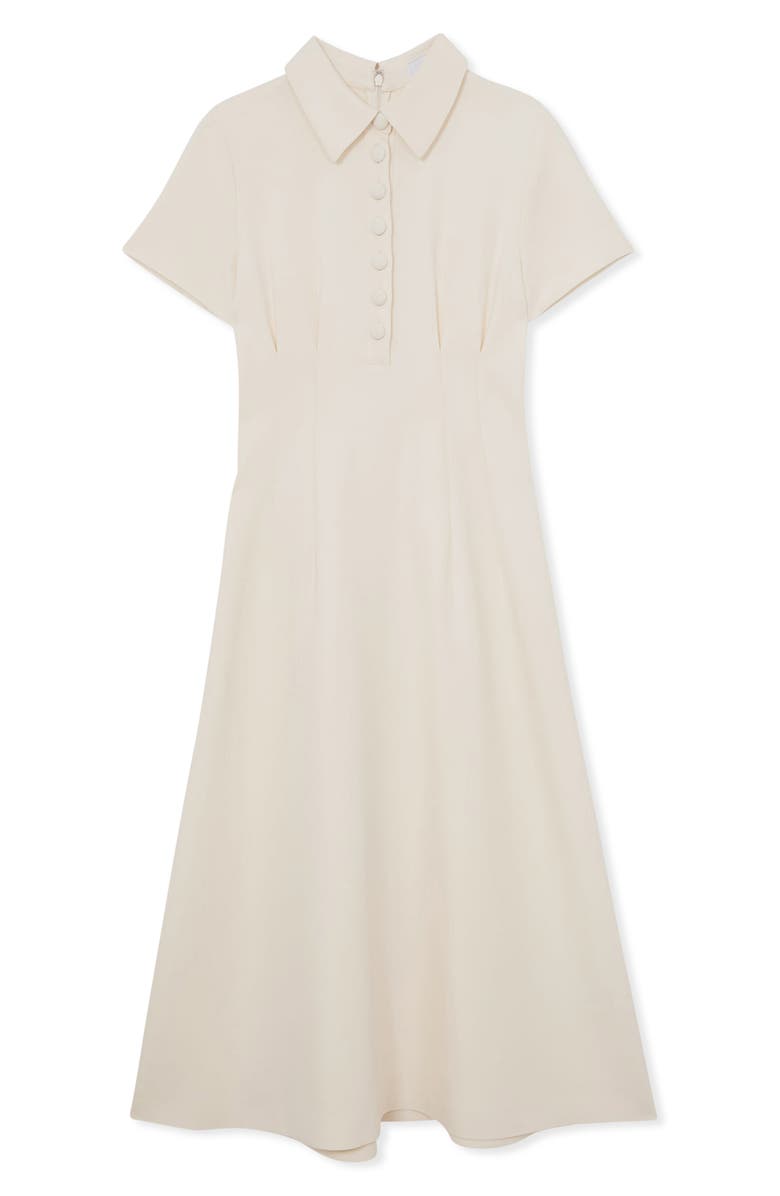 Reiss Mari Pleated Shirtdress, Alternate, color, Cream