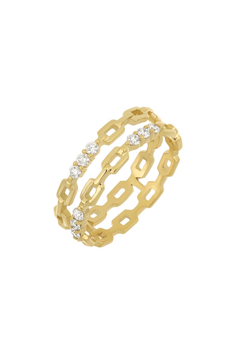 Varda Link Dual Row Diamond Ring (Nordstrom Exclusive), Main, color, 18K YELLOW GOLD