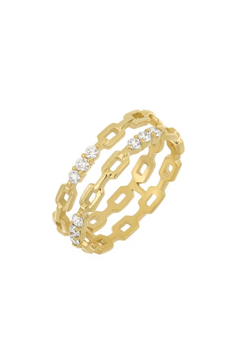 Varda Link Dual Row Diamond Ring (Nordstrom Exclusive)