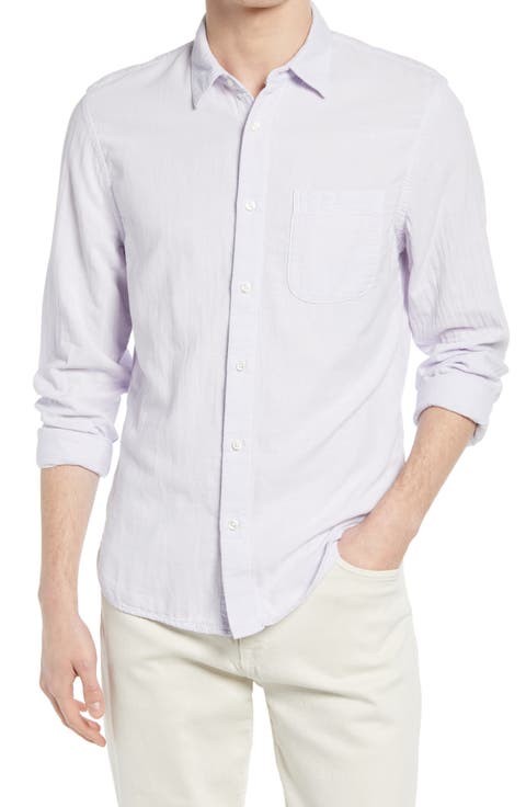 Trim Fit Solid Button-Up Shirt