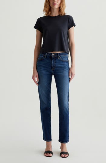 Mari Mid Rise Slim Straight Leg Jeans