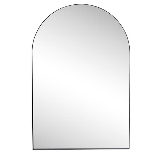Jonathan Y Elodie Medium Arched Metal Framed Wall Mounted Mirror In Black