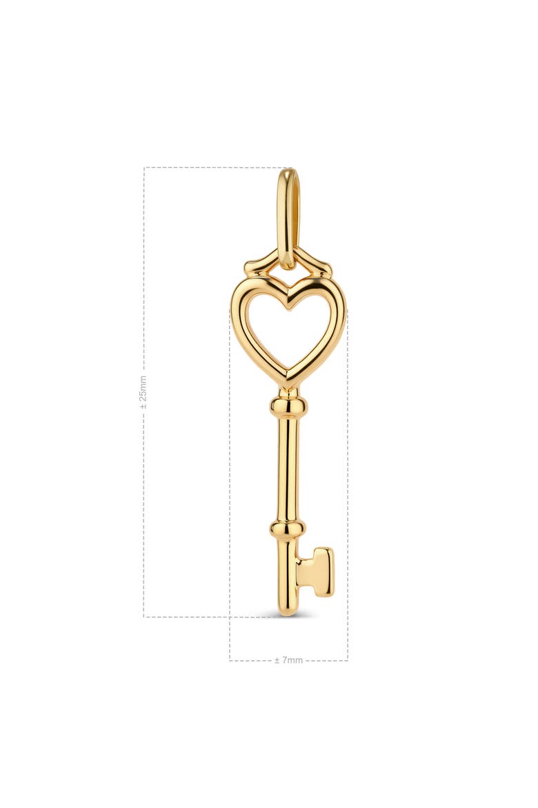 Key Heart Pendant in 14K Gold, Alternate, color, Yellow Gold