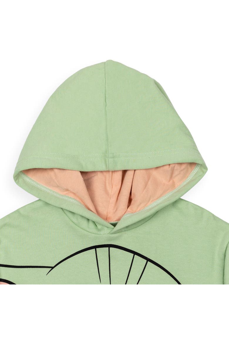 The Mandalorian Fleece Hooded Sweatshirt, Alternate, color, Grogu Light Green