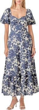 English Factory Floral Print Puff Sleeve Maxi Dress
