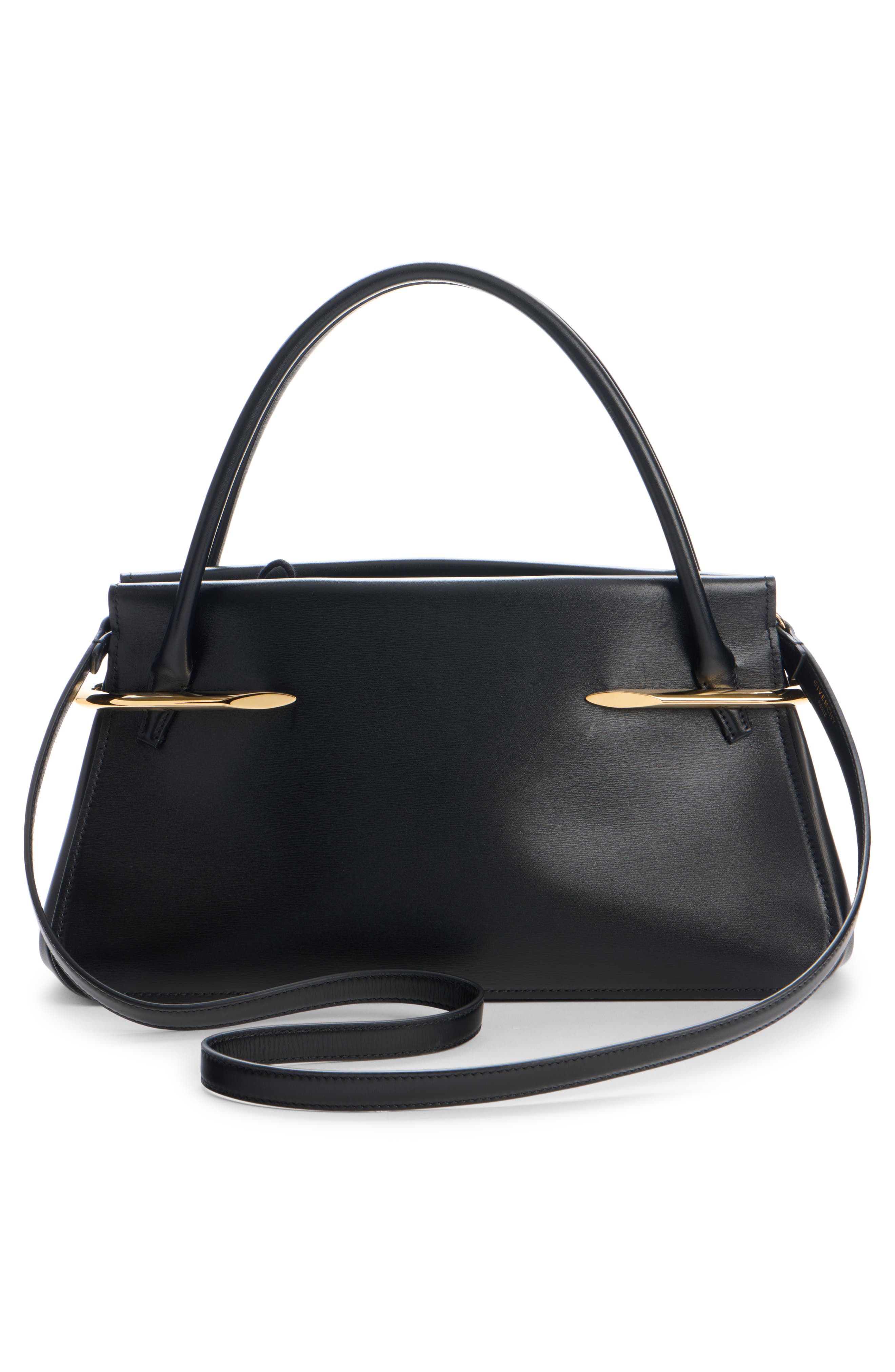 Givenchy Medium Pinch Leather Top Handle Bag, Alternate, color, 001-Black