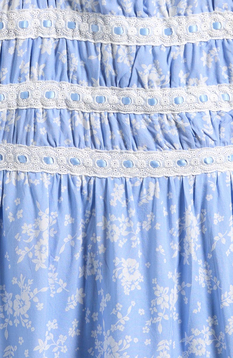 Ava & Yelly Kids' Ditsy Floral Ribbon & Lace Trim Dress, Alternate, color, 